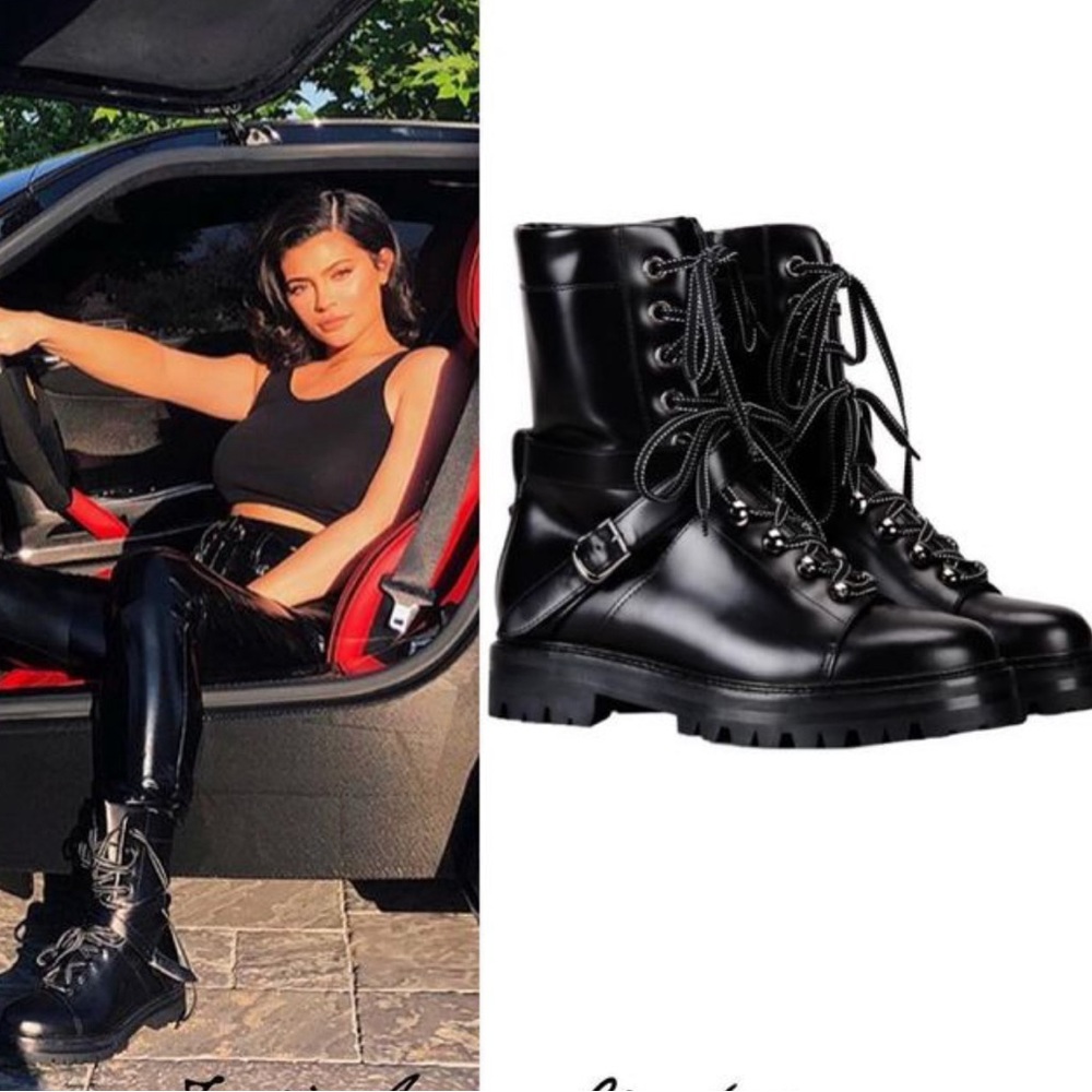 Valentino Garavani Rockstud Boots Motorcycle Moto Kylie Jenner